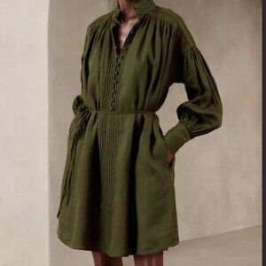 Banana Republic Green Linen Dress